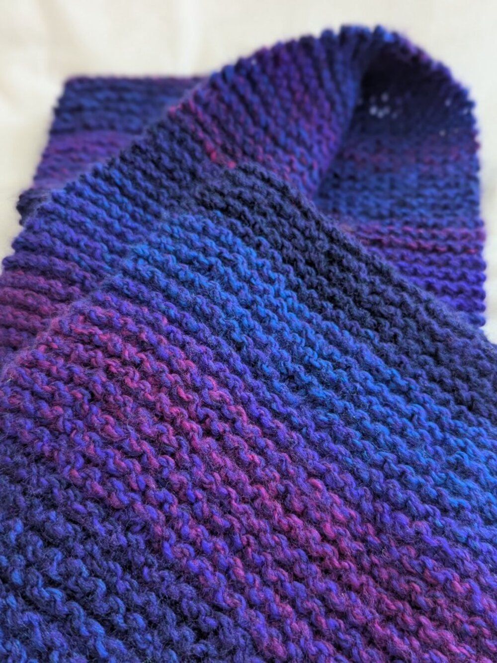 Purple Blue Knit Infinity Scarf - Picture 5 of 5